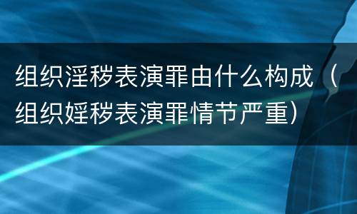组织淫秽表演罪由什么构成（组织婬秽表演罪情节严重）