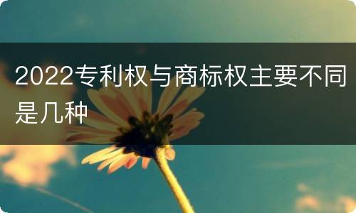 2022专利权与商标权主要不同是几种