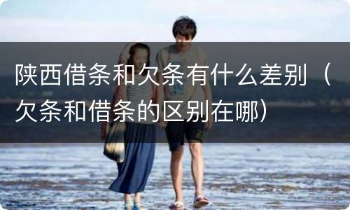 陕西借条和欠条有什么差别（欠条和借条的区别在哪）