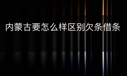 内蒙古要怎么样区别欠条借条