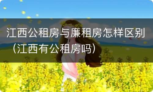 江西公租房与廉租房怎样区别（江西有公租房吗）