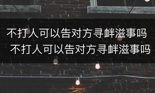 不打人可以告对方寻衅滋事吗 不打人可以告对方寻衅滋事吗