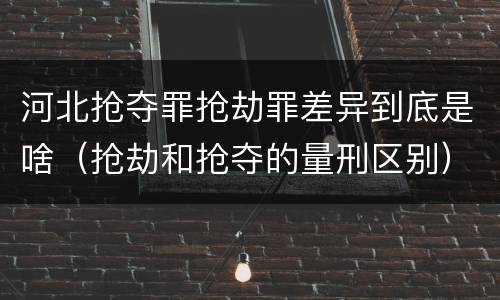河北抢夺罪抢劫罪差异到底是啥（抢劫和抢夺的量刑区别）
