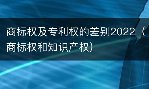 商标权及专利权的差别2022（商标权和知识产权）