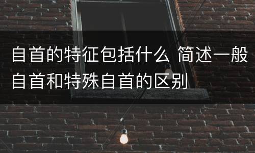 自首的特征包括什么 简述一般自首和特殊自首的区别
