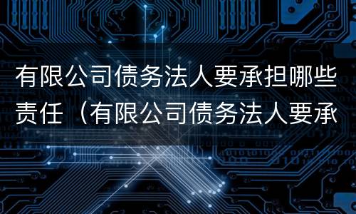有限公司债务法人要承担哪些责任（有限公司债务法人要承担哪些责任呢）