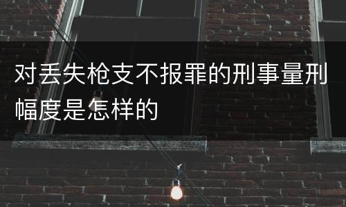 对丢失枪支不报罪的刑事量刑幅度是怎样的