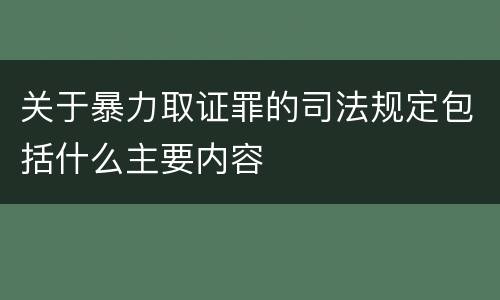 关于暴力取证罪的司法规定包括什么主要内容