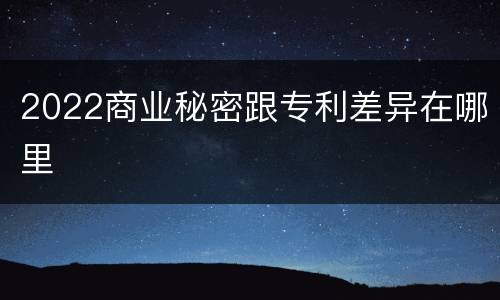2022商业秘密跟专利差异在哪里