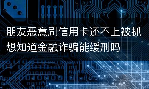 朋友恶意刷信用卡还不上被抓想知道金融诈骗能缓刑吗