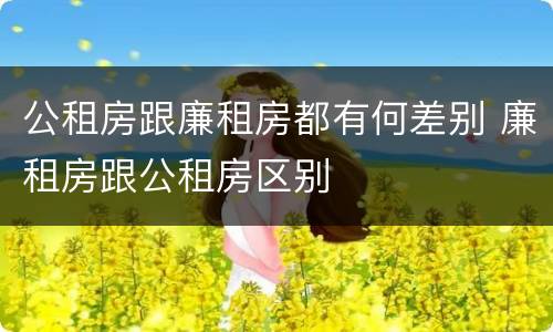 公租房跟廉租房都有何差别 廉租房跟公租房区别