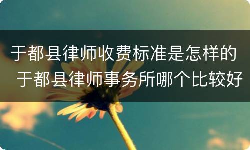 于都县律师收费标准是怎样的 于都县律师事务所哪个比较好
