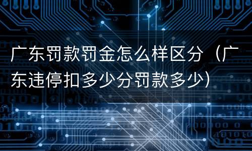 广东罚款罚金怎么样区分（广东违停扣多少分罚款多少）