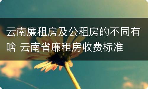 云南廉租房及公租房的不同有啥 云南省廉租房收费标准