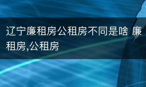 辽宁廉租房公租房不同是啥 廉租房,公租房