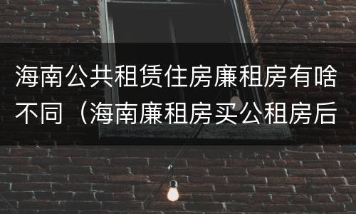 海南公共租赁住房廉租房有啥不同（海南廉租房买公租房后悔了）