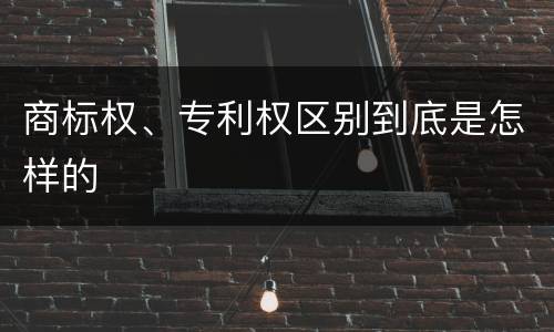 商标权、专利权区别到底是怎样的