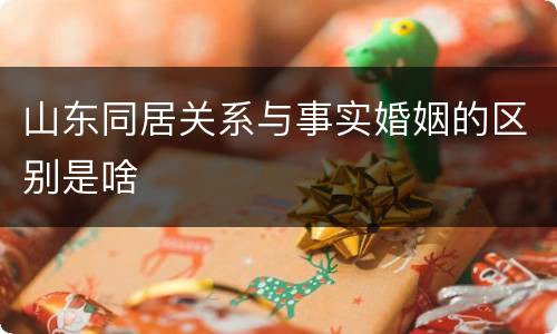 山东同居关系与事实婚姻的区别是啥