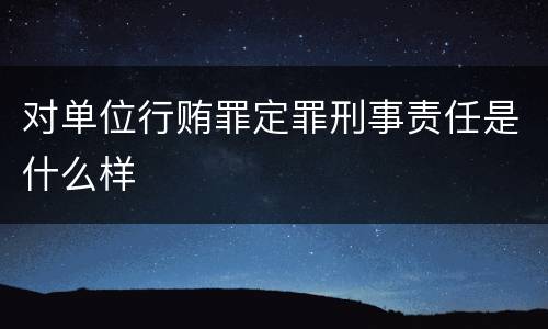 对单位行贿罪定罪刑事责任是什么样