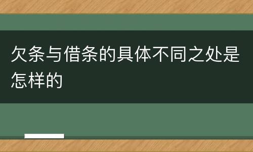 欠条与借条的具体不同之处是怎样的