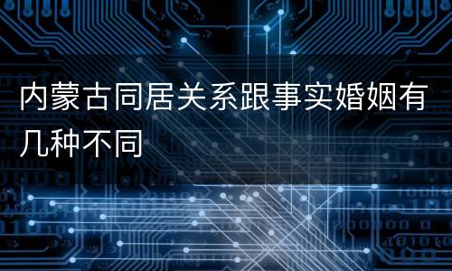 内蒙古同居关系跟事实婚姻有几种不同