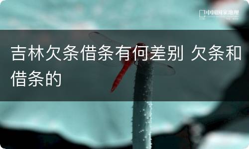 吉林欠条借条有何差别 欠条和借条的