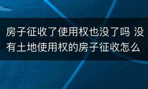 房子征收了使用权也没了吗 没有土地使用权的房子征收怎么补偿