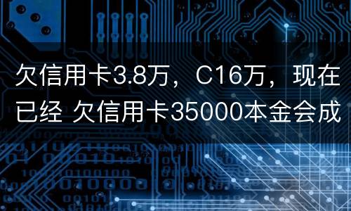 欠信用卡3.8万，C16万，现在已经 欠信用卡35000本金会成为老赖吗