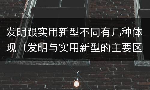 发明跟实用新型不同有几种体现（发明与实用新型的主要区别）