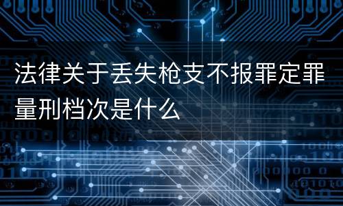 法律关于丢失枪支不报罪定罪量刑档次是什么