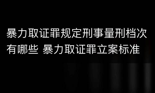 暴力取证罪规定刑事量刑档次有哪些 暴力取证罪立案标准