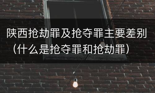 陕西抢劫罪及抢夺罪主要差别（什么是抢夺罪和抢劫罪）