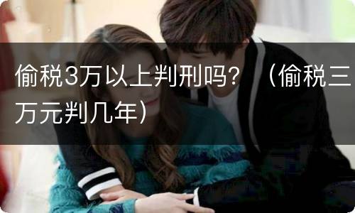 偷税3万以上判刑吗？（偷税三万元判几年）