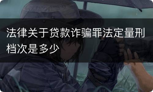 法律关于贷款诈骗罪法定量刑档次是多少