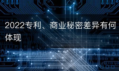 2022专利、商业秘密差异有何体现