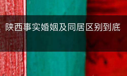 陕西事实婚姻及同居区别到底