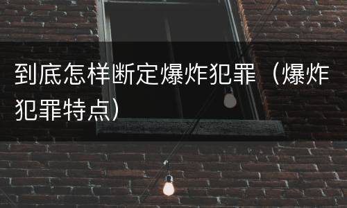 到底怎样断定爆炸犯罪（爆炸犯罪特点）