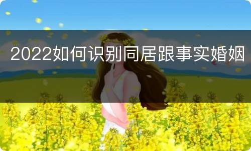 2022如何识别同居跟事实婚姻