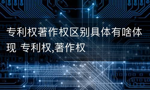 专利权著作权区别具体有啥体现 专利权,著作权