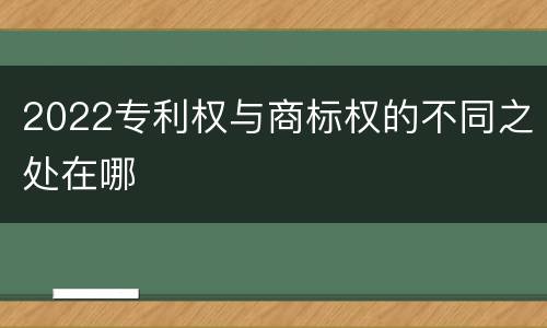 2022专利权与商标权的不同之处在哪