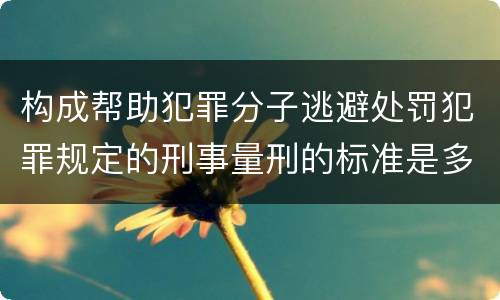 构成帮助犯罪分子逃避处罚犯罪规定的刑事量刑的标准是多少