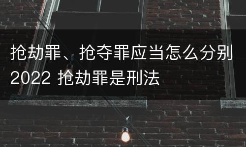 抢劫罪、抢夺罪应当怎么分别2022 抢劫罪是刑法