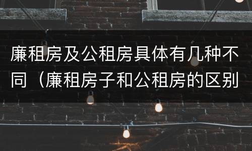廉租房及公租房具体有几种不同（廉租房子和公租房的区别）