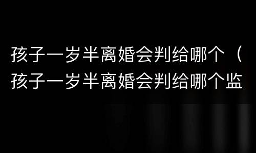 孩子一岁半离婚会判给哪个（孩子一岁半离婚会判给哪个监护人）