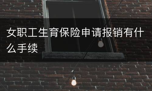 女职工生育保险申请报销有什么手续