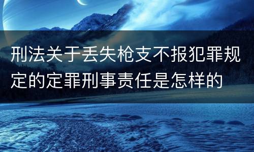 刑法关于丢失枪支不报犯罪规定的定罪刑事责任是怎样的