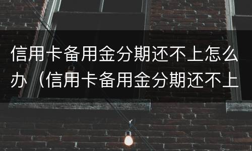 信用卡备用金分期还不上怎么办（信用卡备用金分期还不上怎么办呢）