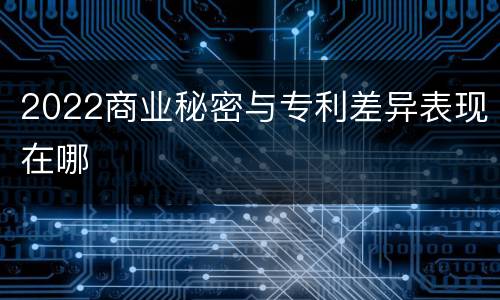 2022商业秘密与专利差异表现在哪
