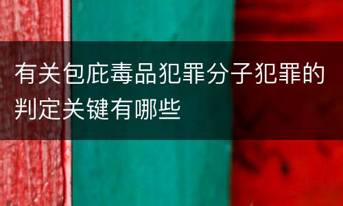 有关包庇毒品犯罪分子犯罪的判定关键有哪些