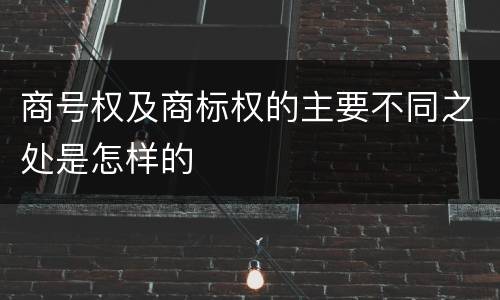 商号权及商标权的主要不同之处是怎样的